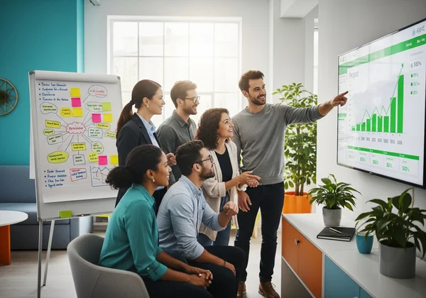 विविध टीम सहयोग कर रही है, जो बेहतर परियोजना दक्षता दर्शाती है