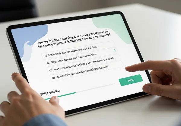 User taking an online emotional intelligence test